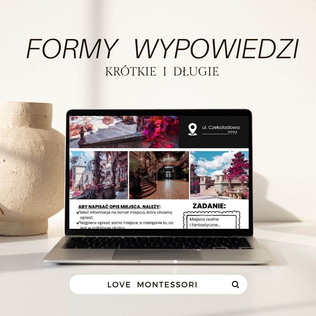 Formy wypowiedzi - krótkie i długie (karty pracy) Dzieci Montessori - sklep